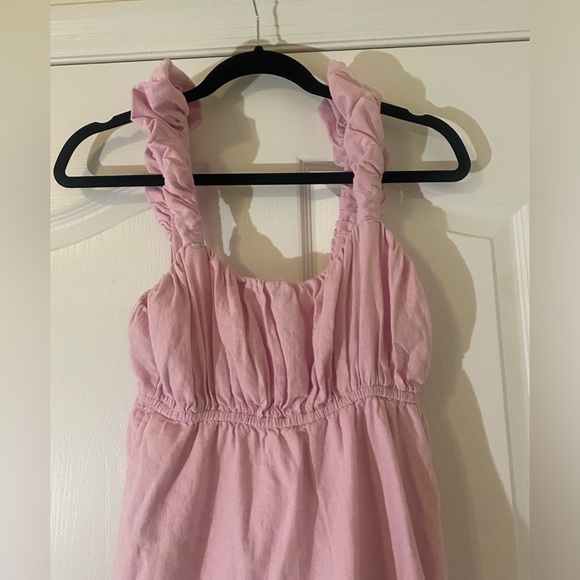 Abercrombie & Fitch Pink Linen Maxi Dress - Picture 8 of 8